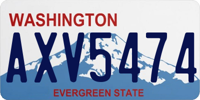 WA license plate AXV5474