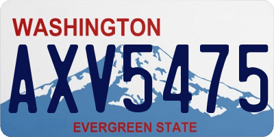 WA license plate AXV5475