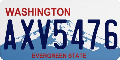WA license plate AXV5476