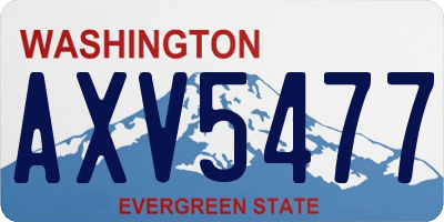 WA license plate AXV5477