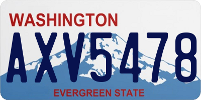 WA license plate AXV5478