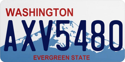 WA license plate AXV5480