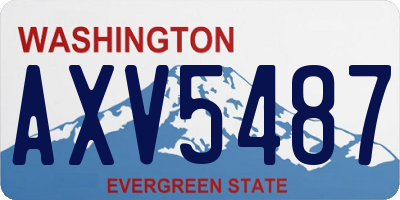 WA license plate AXV5487