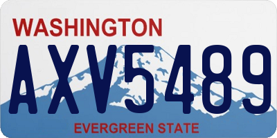 WA license plate AXV5489