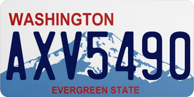 WA license plate AXV5490