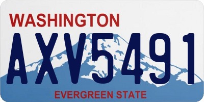 WA license plate AXV5491