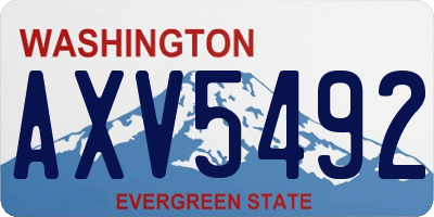 WA license plate AXV5492