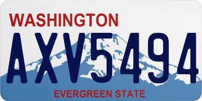 WA license plate AXV5494