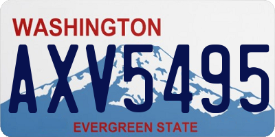 WA license plate AXV5495