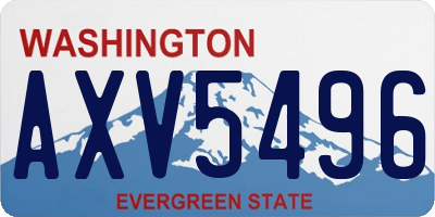 WA license plate AXV5496