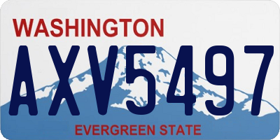 WA license plate AXV5497