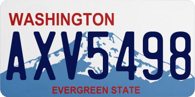 WA license plate AXV5498