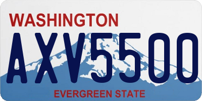 WA license plate AXV5500