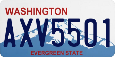 WA license plate AXV5501