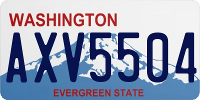 WA license plate AXV5504