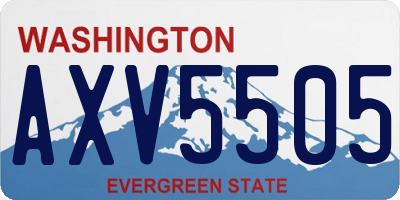 WA license plate AXV5505