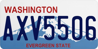 WA license plate AXV5506
