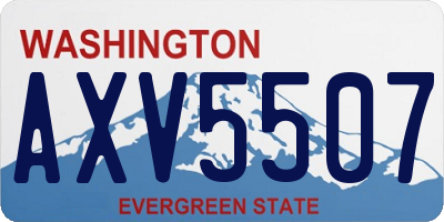 WA license plate AXV5507