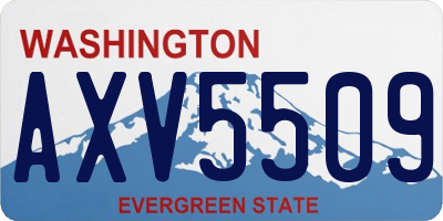 WA license plate AXV5509