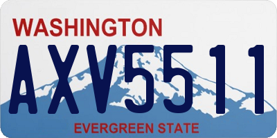 WA license plate AXV5511