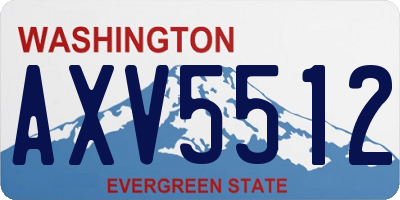 WA license plate AXV5512
