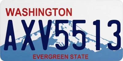 WA license plate AXV5513