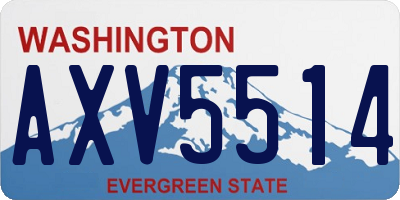 WA license plate AXV5514