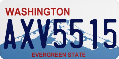 WA license plate AXV5515