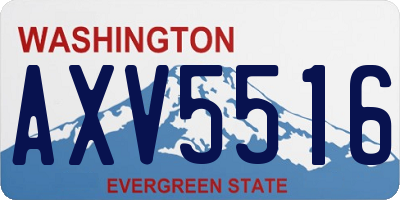 WA license plate AXV5516