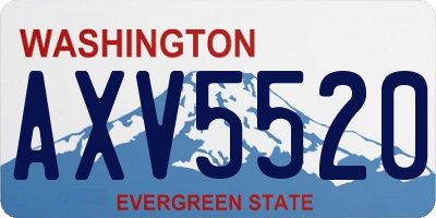 WA license plate AXV5520