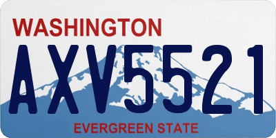 WA license plate AXV5521