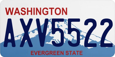 WA license plate AXV5522