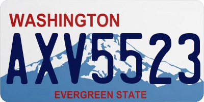 WA license plate AXV5523
