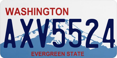 WA license plate AXV5524