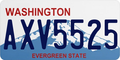 WA license plate AXV5525