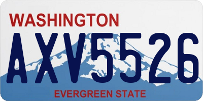 WA license plate AXV5526