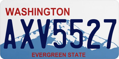 WA license plate AXV5527
