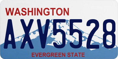 WA license plate AXV5528