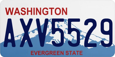 WA license plate AXV5529