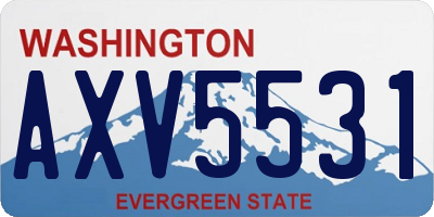 WA license plate AXV5531