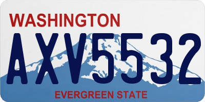WA license plate AXV5532