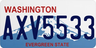 WA license plate AXV5533