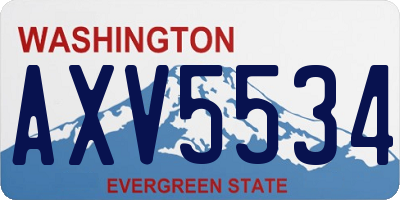WA license plate AXV5534