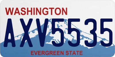 WA license plate AXV5535