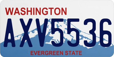 WA license plate AXV5536