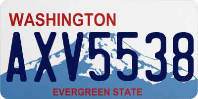 WA license plate AXV5538