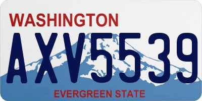 WA license plate AXV5539