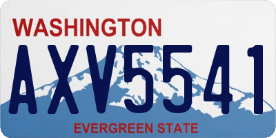 WA license plate AXV5541