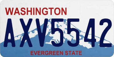 WA license plate AXV5542