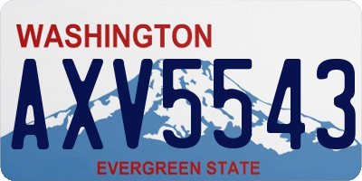 WA license plate AXV5543